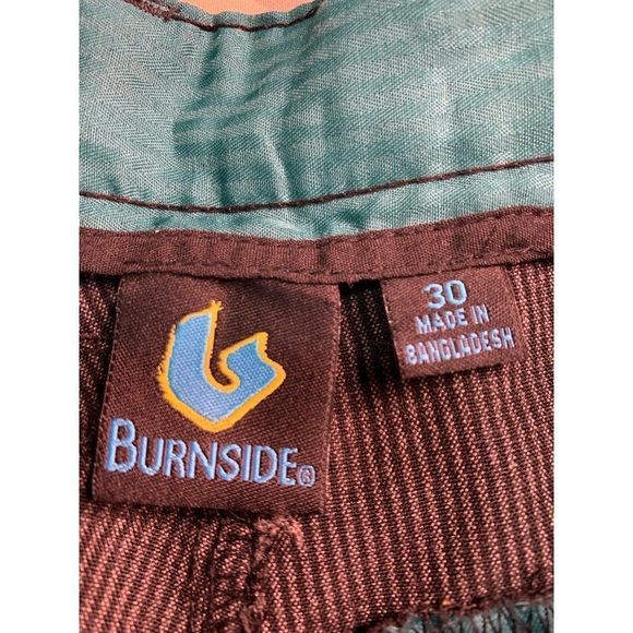 Mens Burnside Bermuda Shorts Black Pinstripe Size 30 100% Cotton 0989 - Picture 7 of 7